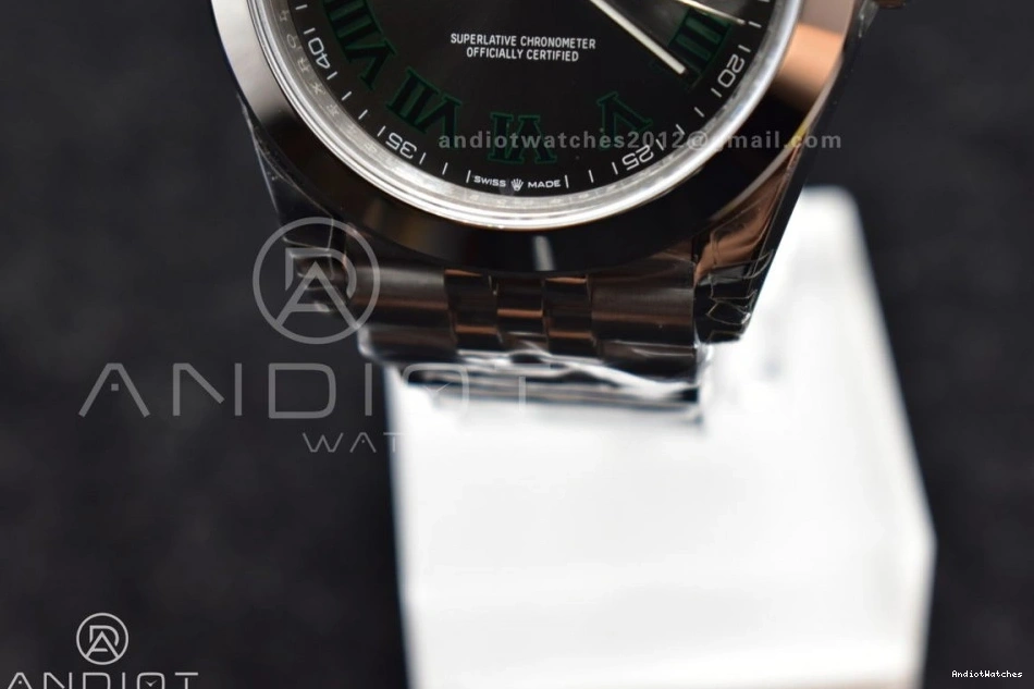 Best VS SS 904L 126334 on VSF Roman FashionForward Bracelet 41 Green Steel 1:1 Jubilee Gray 642 Dial DateJust Edition 0303